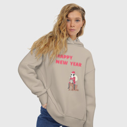 Женское худи Oversize хлопок Ацуши и Акутагава Happy New Year - фото 2