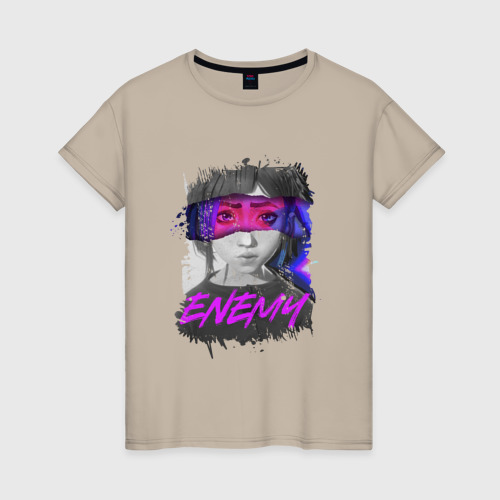 Женская футболка хлопок с принтом Everywere My Enemy, вид спереди #2