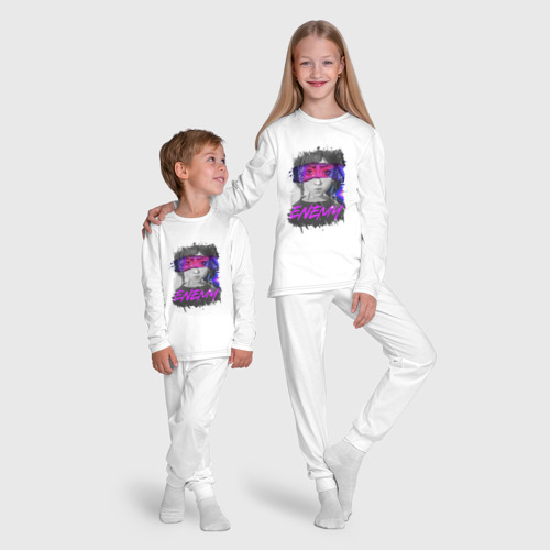 Детская пижама с лонгсливом хлопок Everywere My Enemy, цвет белый - фото 9