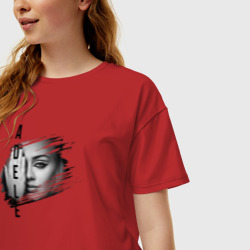 Женская футболка хлопок Oversize Adele лицо - фото 2