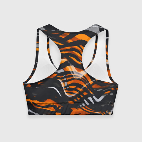 Женский спортивный топ 3D Окрас тигра, цвет 3D печать - фото 2