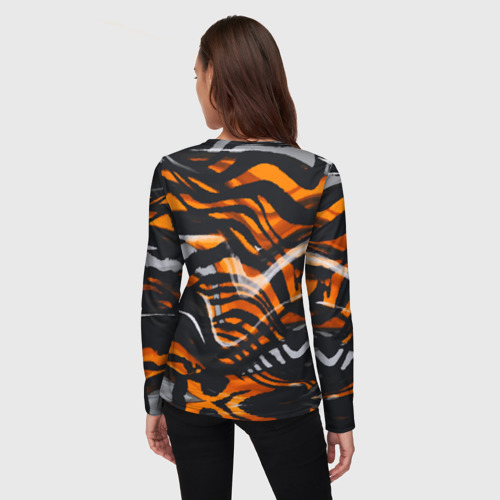 Женский лонгслив 3D Окрас тигра, цвет 3D печать - фото 4