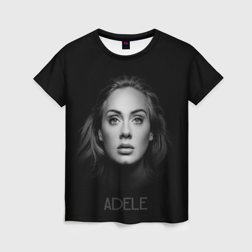Женская футболка с принтом Портрет Адель, вид спереди №1