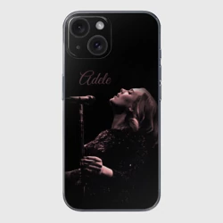 Чехол для iPhone 15 силиконовый с защитой камеры Песнь Адель поющая