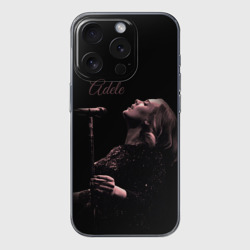 Чехол для iPhone 15 Pro силиконовый с защитой камеры Песнь Адель поющая