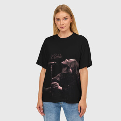 Женская футболка oversize 3D Песнь Адель поющая - фото 2