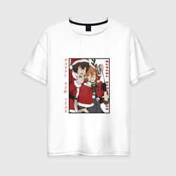Чуя и Дазай Новый год – Женская футболка хлопок Oversize с принтом купить со скидкой в -16%