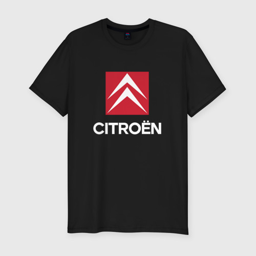 Мужская футболка хлопок Slim Citroen, Ситроен, цвет черный