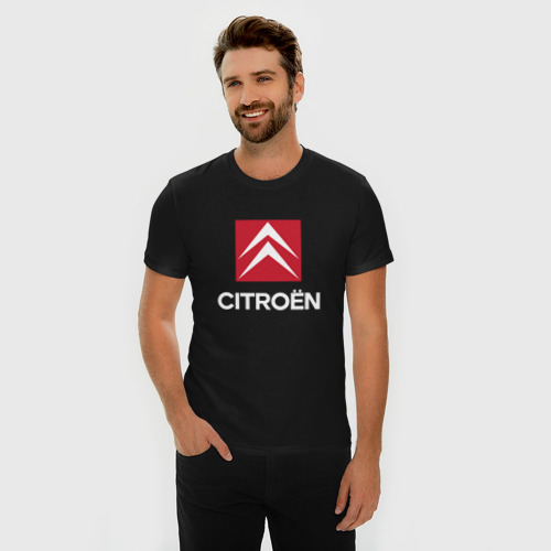 Мужская футболка хлопок Slim Citroen, Ситроен, цвет черный - фото 3
