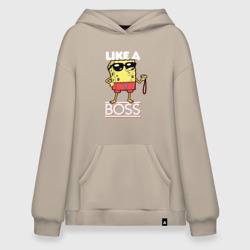 Худи SuperOversize хлопок Like a boss Губка Боб