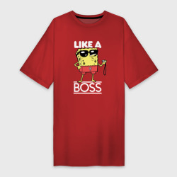 Платье-футболка хлопок Like a boss Губка Боб