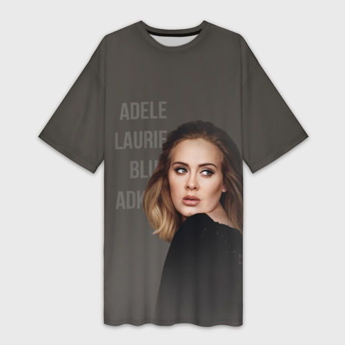 Платье-футболка 3D Взгляд Адель, цвет 3D печать