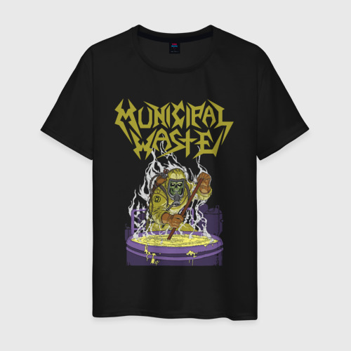Мужская футболка хлопок Municipal Waste - infernal brew!, цвет черный