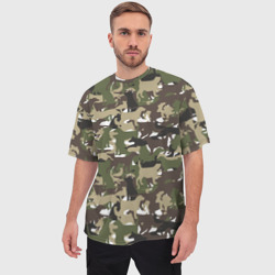 Мужская футболка oversize 3D Камуфляж из Собак Camouflage - фото 2