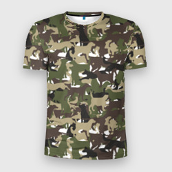 Мужская футболка 3D Slim Камуфляж из Собак Camouflage