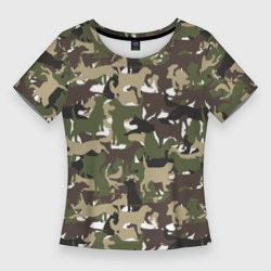 Женская футболка 3D Slim Камуфляж из Собак Camouflage