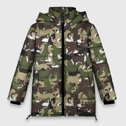 Женская зимняя куртка Oversize Камуфляж из Собак Camouflage