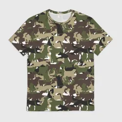 Мужская футболка 3D Камуфляж из Собак (Camouflage)