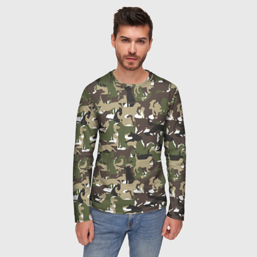 Мужской лонгслив 3D Камуфляж из Собак Camouflage, цвет 3D печать - фото 3