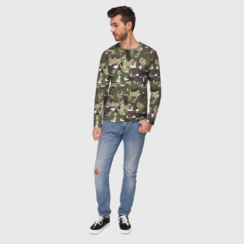 Мужской лонгслив 3D Камуфляж из Собак Camouflage, цвет 3D печать - фото 5