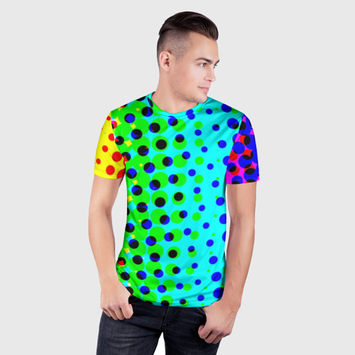 Мужская футболка 3D Slim Цветная кислота, цвет 3D печать - фото 3