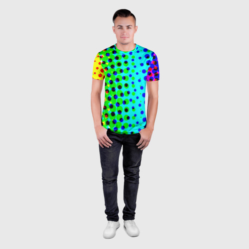 Мужская футболка 3D Slim Цветная кислота, цвет 3D печать - фото 4