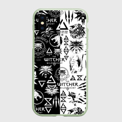 Чехол для iPhone XS Max матовый The Witcher logoombing Ведьмак паттерн