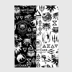 Постер The Witcher logoombing Ведьмак паттерн