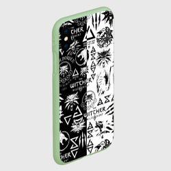 Чехол для iPhone XS Max матовый The Witcher logoombing Ведьмак паттерн - фото 2