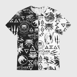 Мужская футболка 3D The Witcher logoombing Ведьмак паттерн