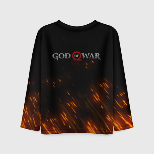Детский лонгслив 3D Кратос в огне God of war на спине, цвет 3D печать - фото 2