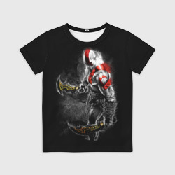 Детская футболка 3D Бог войны с мечами, Кратос