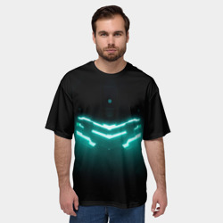 Мужская футболка oversize 3D Dead space шлем Айзека - фото 2