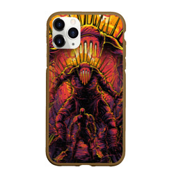 Чехол для iPhone 11 Pro Max матовый Кратос и битва с боссом, God of war