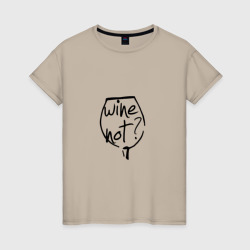 Женская футболка хлопок Бокал вина (шампусик)