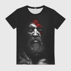 Женская футболка 3D God of war: лицо Кратоса