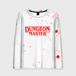 Женский лонгслив 3D Dungeon master blood Гачимучи белый