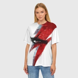 Женская футболка oversize 3D Глаз Кратоса, Бог войны God of war - фото 2