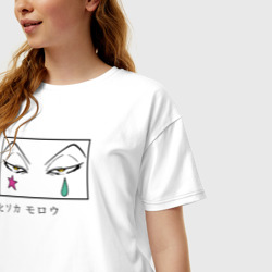 Женская футболка хлопок Oversize Хисока Мороу глаза - фото 2