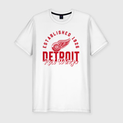 Мужская футболка хлопок Slim Detroit Red Wings Детройт Ред Вингз