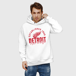 Мужское худи Oversize хлопок Detroit Red Wings Детройт Ред Вингз - фото 2