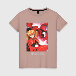 Женская футболка хлопок Asuka Evangelion