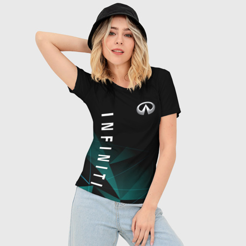 Женская футболка 3D Slim Инфинити, Infiniti геометрия, цвет 3D печать - фото 3