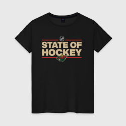 Женская футболка хлопок Minnesota Wild NHL Миннесота Уайлд НХЛ