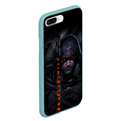 Чехол для iPhone 7Plus/8 Plus матовый Ведьмак и чёрный волк the Witcher wolf - фото 2