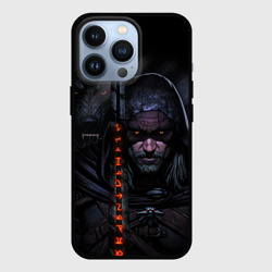 Чехол для iPhone 13 Pro Ведьмак и чёрный волк the Witcher wolf