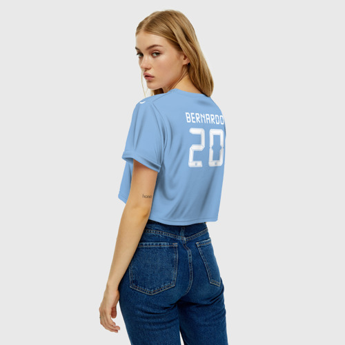 Женская футболка Crop-top 3D Bernardo 20 MCFC игровая, цвет 3D печать - фото 5