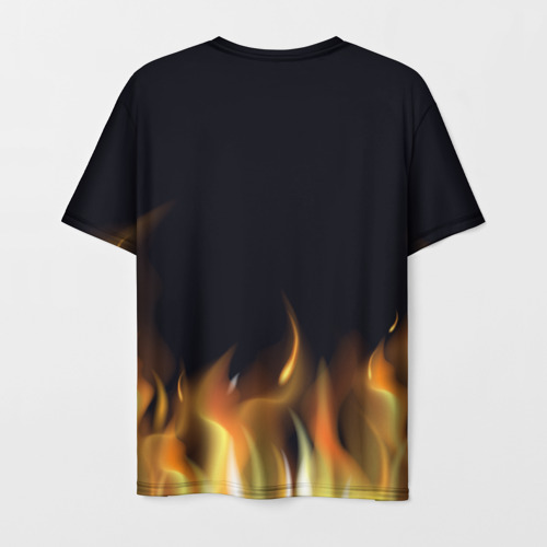 Мужская футболка 3D Тигр В Пламени, цвет 3D печать - фото 2