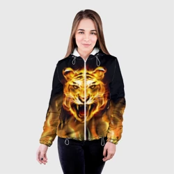Женская куртка 3D Тигр В Пламени - фото 2