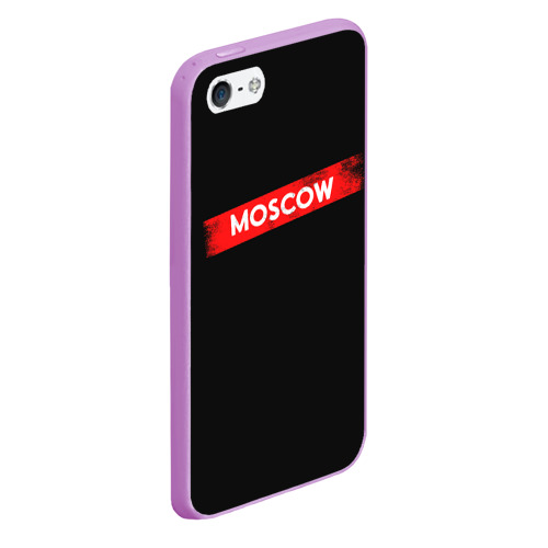 Чехол для iPhone 5/5S матовый Moscow Бумажный Дом, цвет сиреневый - фото 3